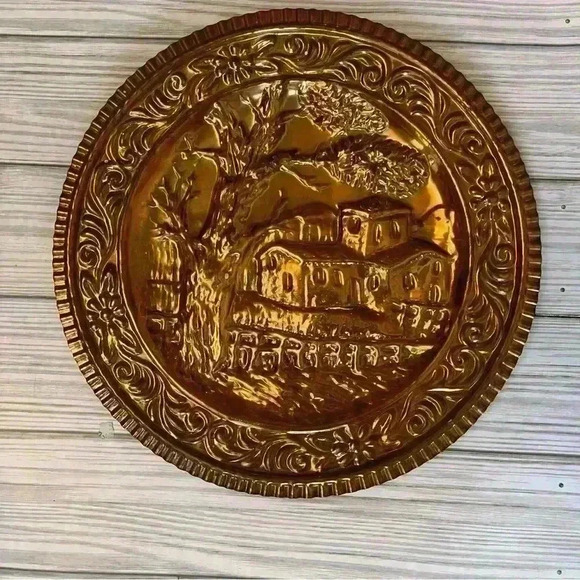 Set of Vintage Copper Plate Wall Decor - Picture 7 of 10